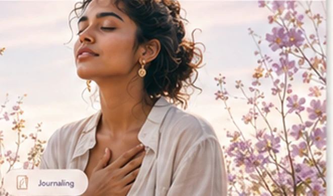 Woman in a calm emotional wellbeing moment