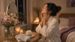gentle face massage pause for a full evening