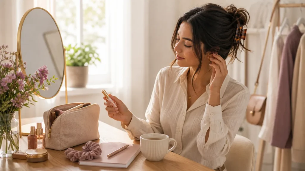 five-minute beauty rituals before a busy day