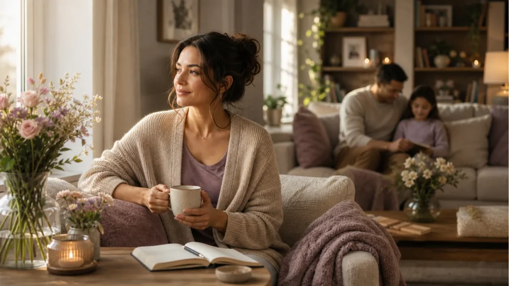 Warm editorial home scene for a soft family rhythm when feeling unseen at home